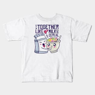 Milk and Cereal Love Quote Kids T-Shirt